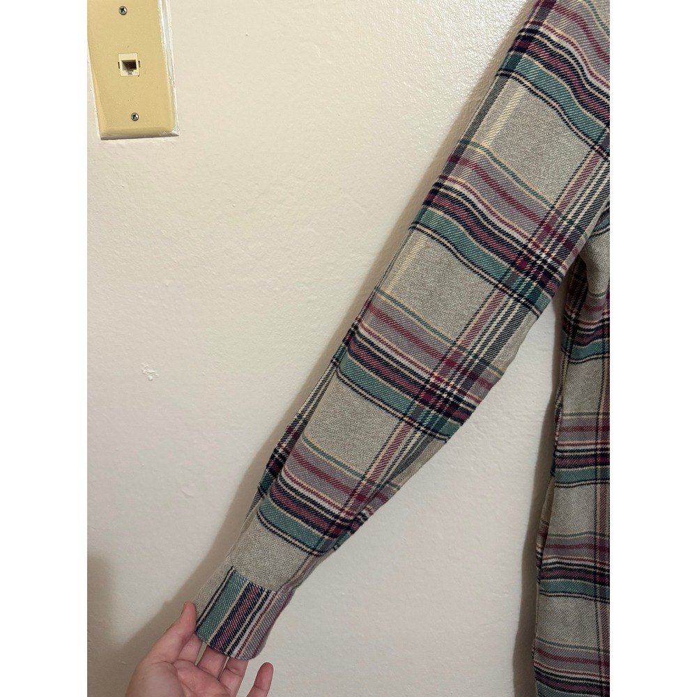 Patagonia Women Plaid Flannel Dress M Grey Organic Cotton Gorpcore Tunic Dress - Picture 4 of 12